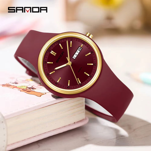 SANDA Top Brand Women's Dual Calendar Quartz Wrist Watches