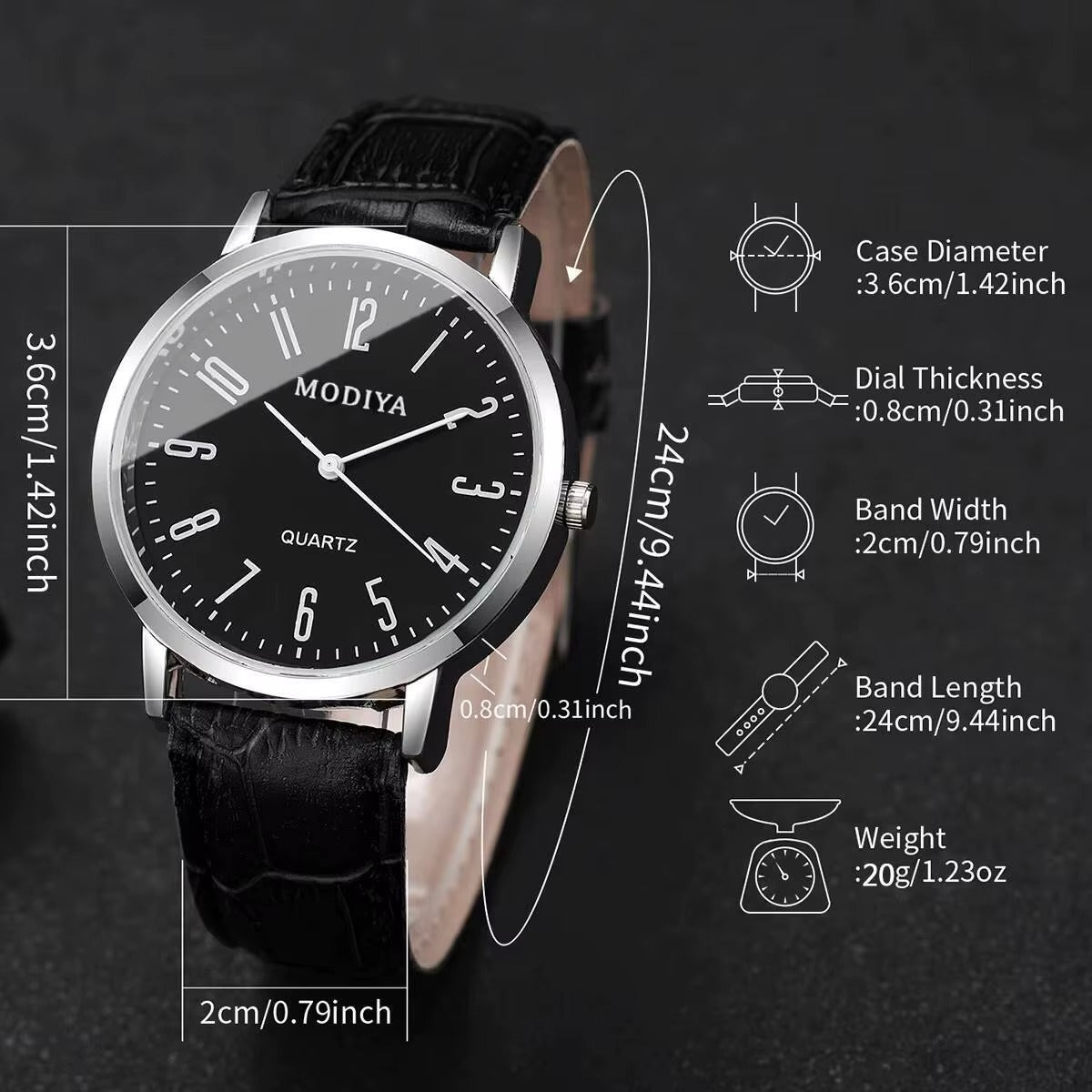 Classic Emir 3-Piece Leather Watch Set