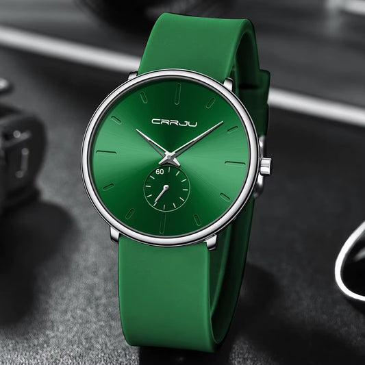 CRRJU Men Ultra Thin Minimalist Quartz Watch