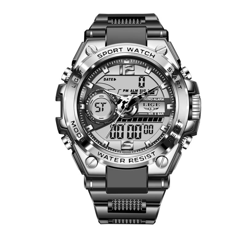 LIGE Military Sport Watch - Rose Gold Black