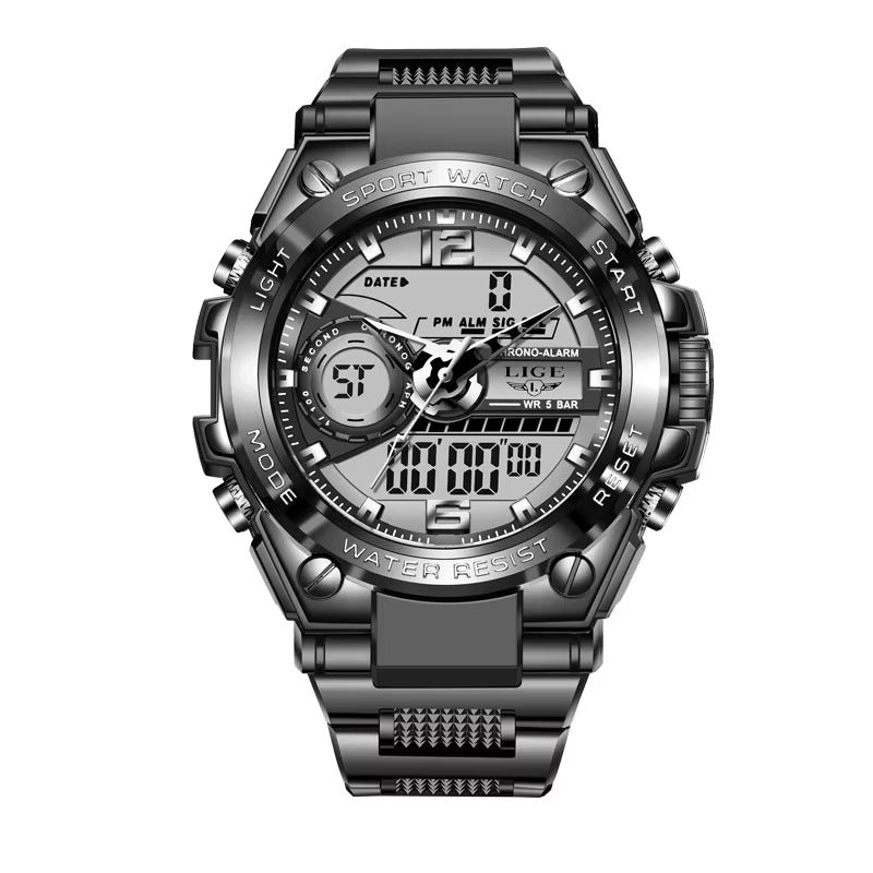 LIGE Military Sport Watch - All Black