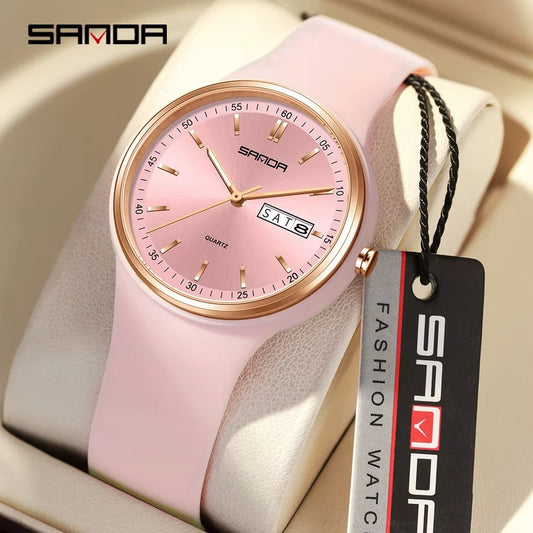SANDA Top Brand Women's Dual Calendar Quartz Wrist Watches