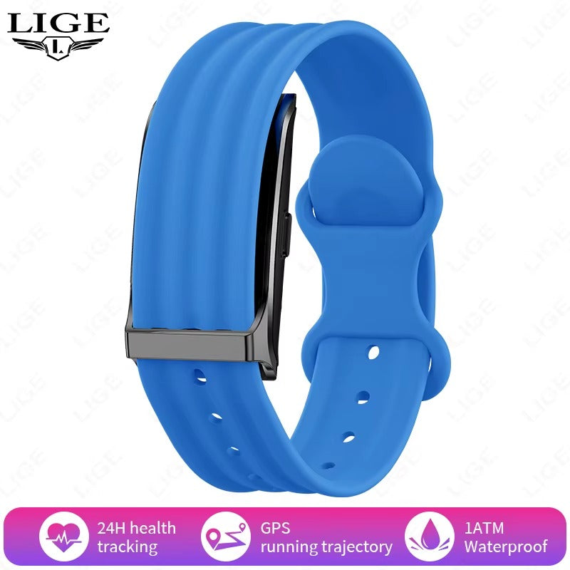 LIGE Smart Fitness Band - White/Cream Silicone Strap