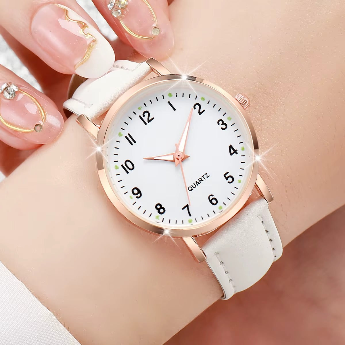LunaBelle™ Minimalist Rose Gold Leather Watch