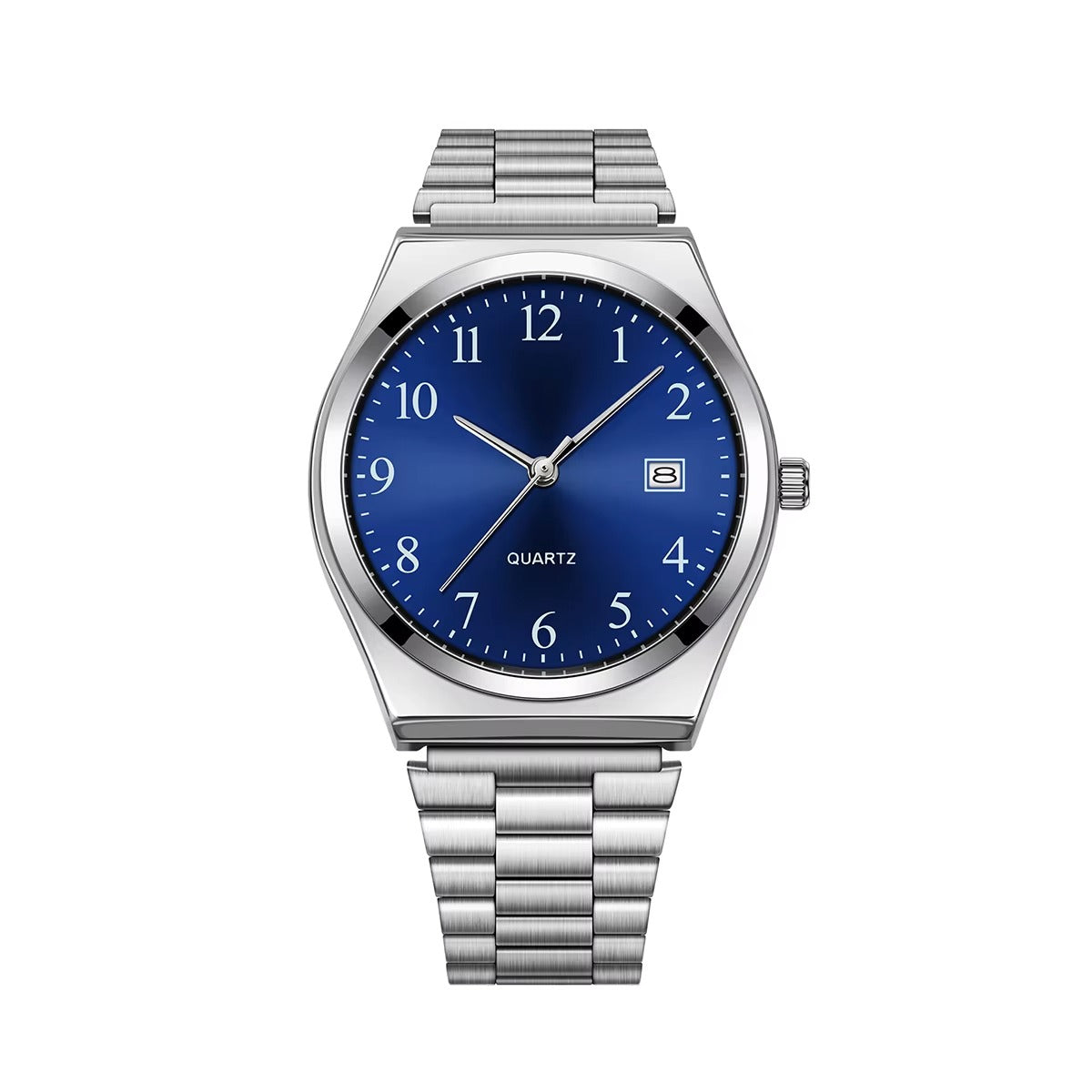 LUCKY FOX Aurora™ – Black Sunburst Dial Stainless Steel Quartz Watch