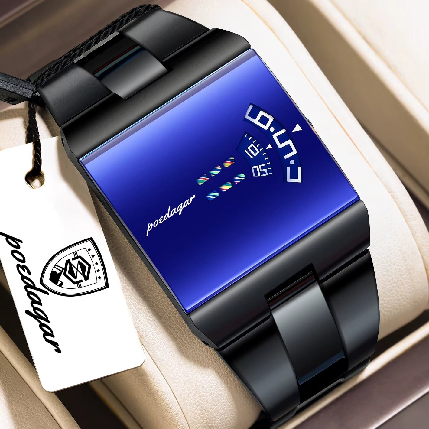 POEDAGAR Stealth Rectangle Watch