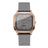 Fashion Square Women's Quartz Watch – Slate Gray Silicone Strap Rose Gold Bezel