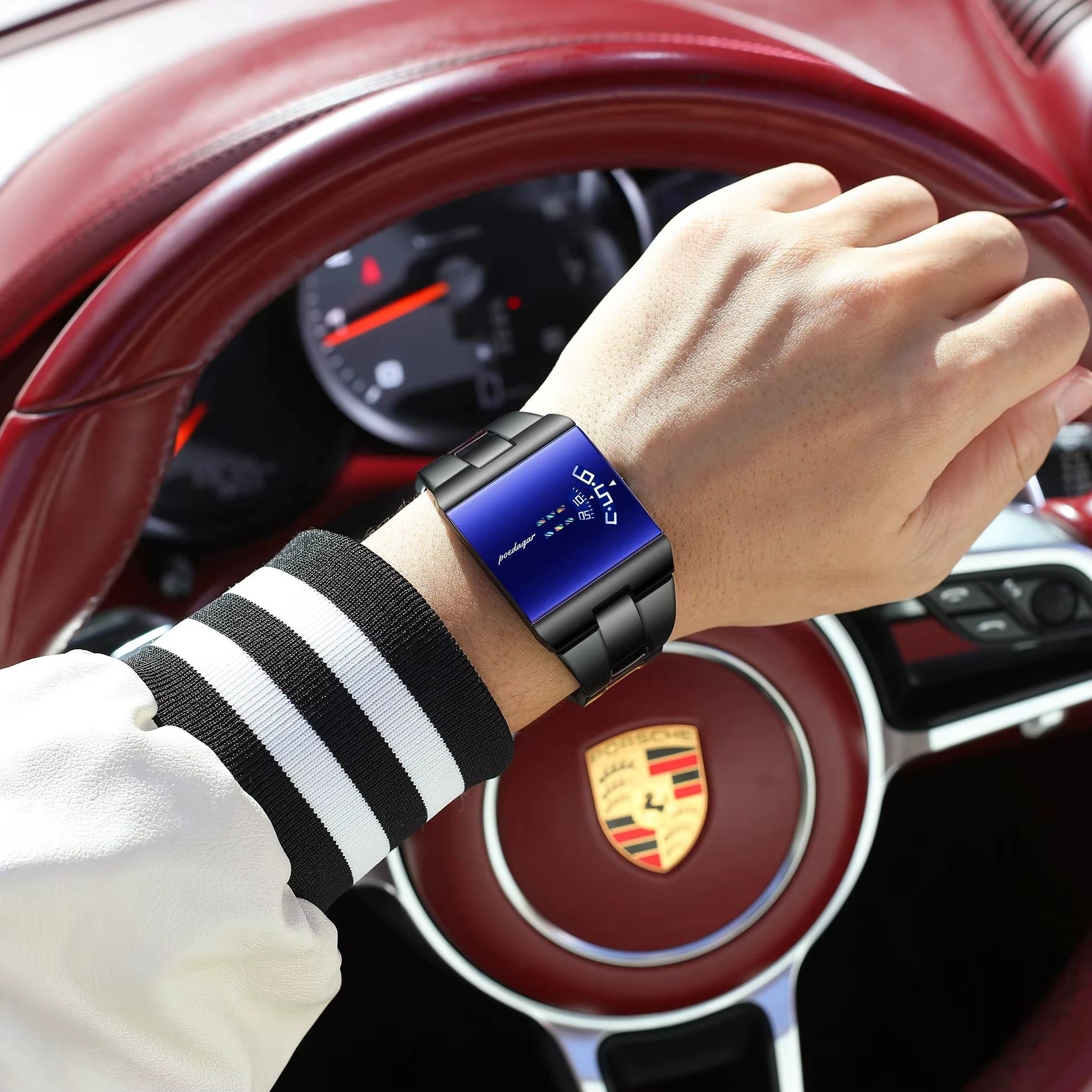 POEDAGAR Stealth Rectangle Watch