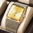 Men's Square Dial Watch - Silver Blue