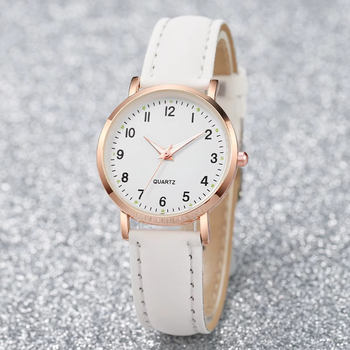 LunaBelle™ Minimalist Rose Gold Leather Watch