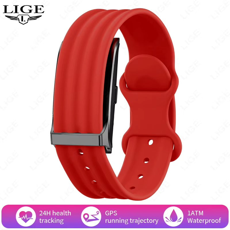 LIGE Smart Fitness Band - Navy Blue Nylon and Silicone Straps with 2 Bands