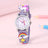 Kids Rainbow Unicorn Pegasus Watch - Purple silicone strap with 3D cartoon charms