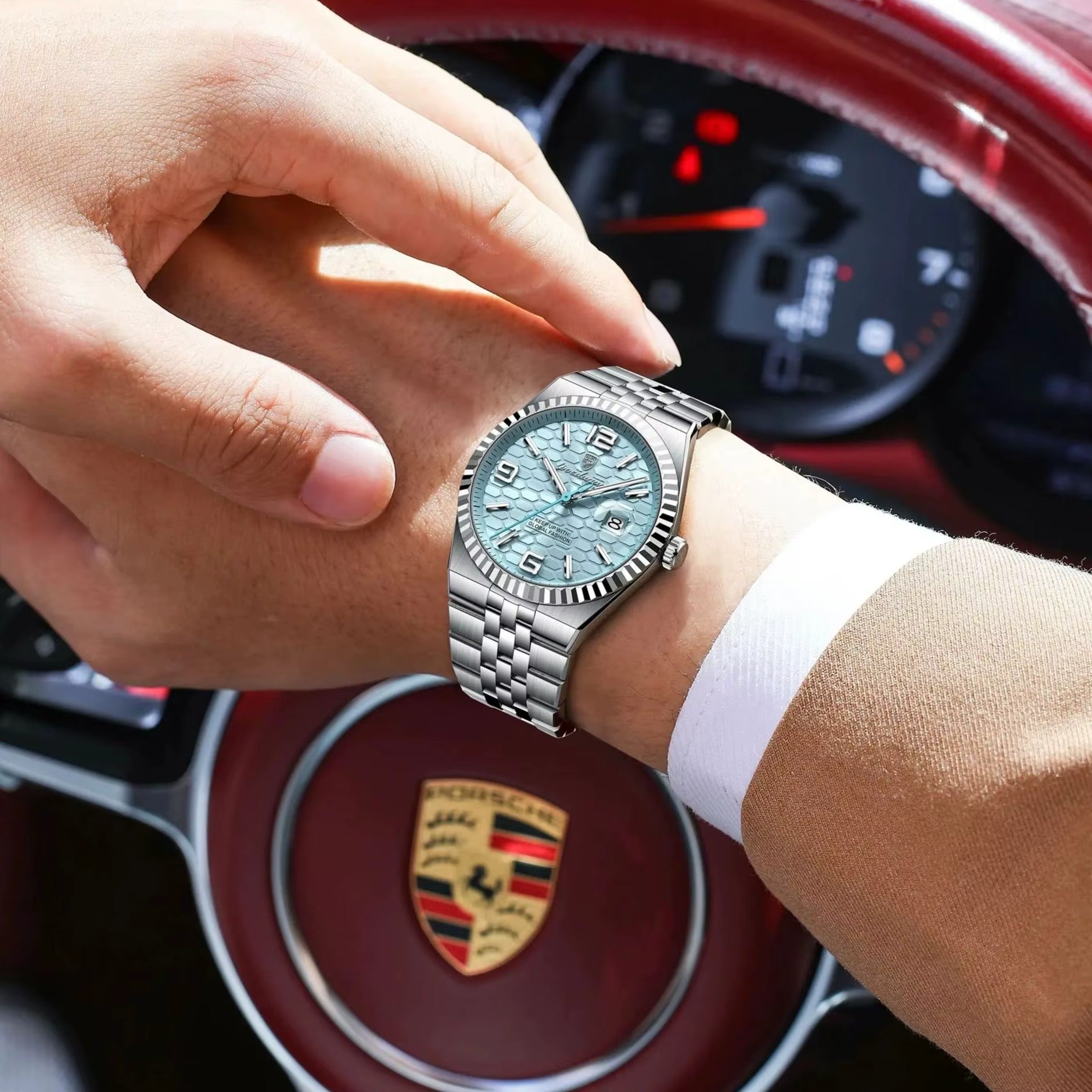 POEDAGAR Luxury Men's Stainless Steel Quartz Watch