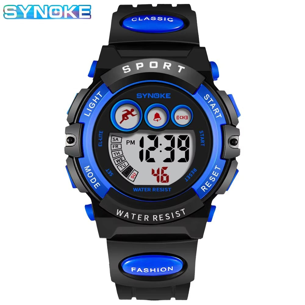 Kids Digital Sport Watch in black and blue