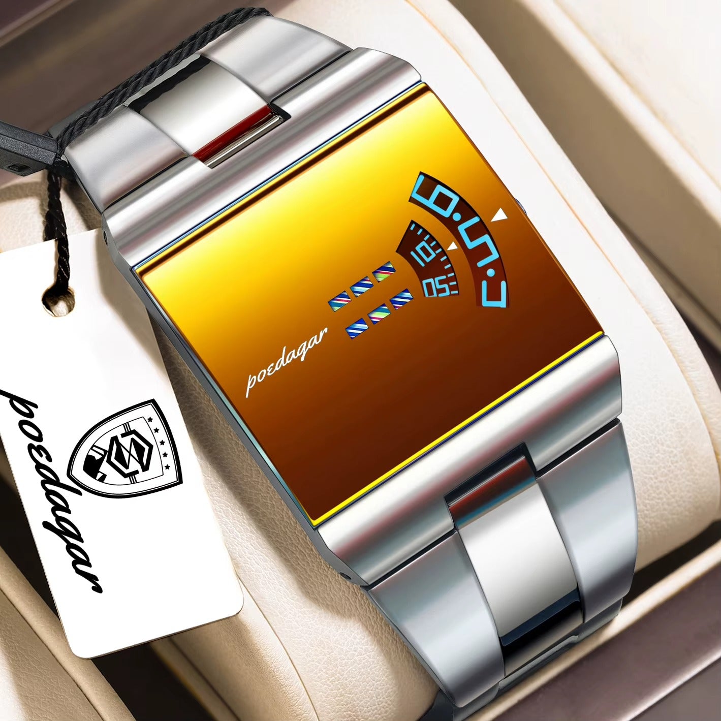 POEDAGAR Stealth Rectangle Watch