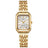 Velora™ women's rectangle quartz watch - gold case with pink dial in jewelry box
