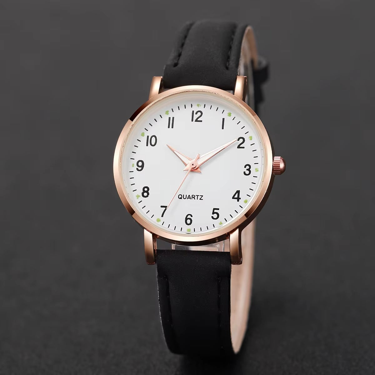 LunaBelle™ Minimalist Rose Gold Leather Watch