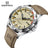 NAVIFORCE Vanguard Pro Beige Silver leather strap