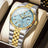 POEDAGAR All Black Gold Dial Men's Watch