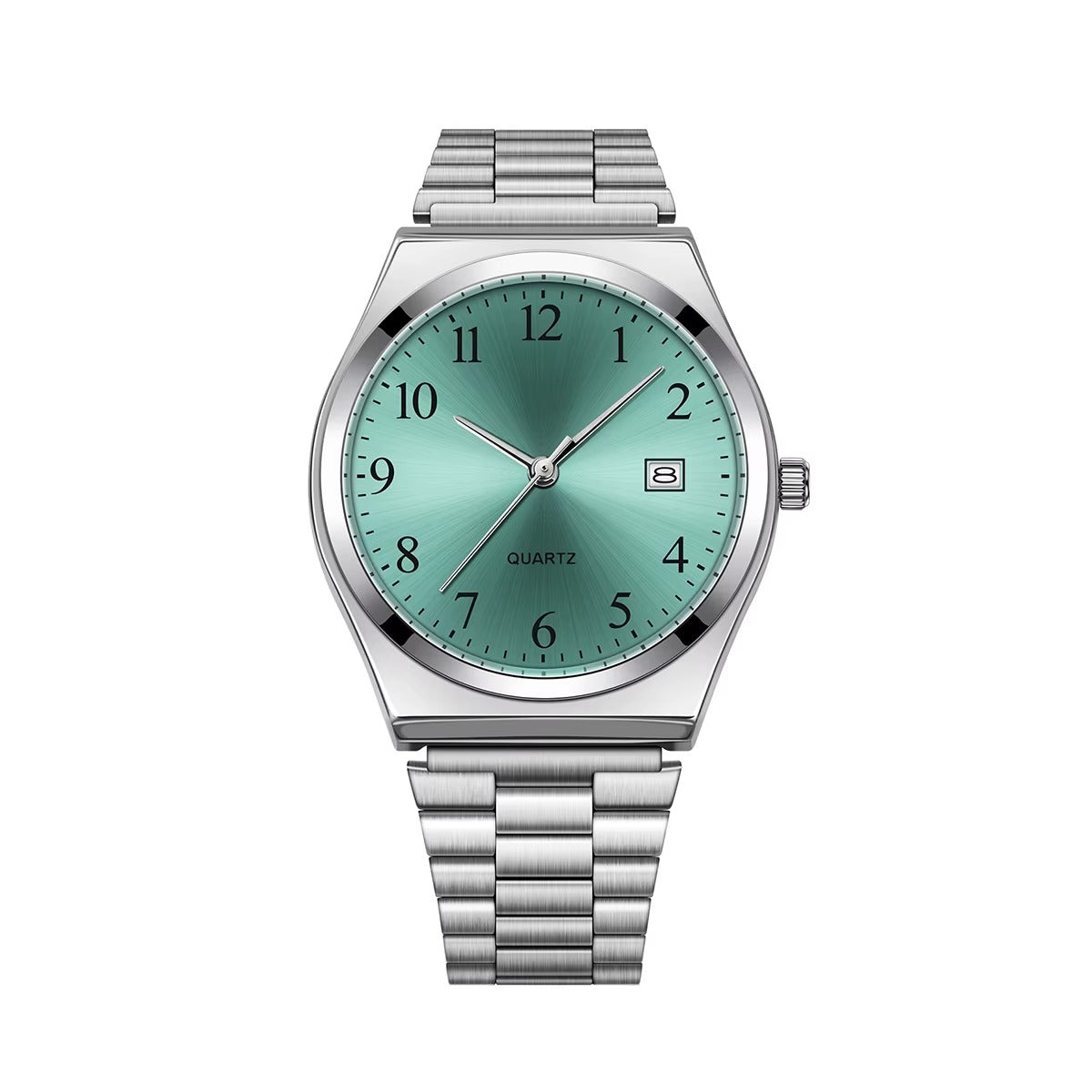 LUCKY FOX Aurora™ – Blue Sunburst Dial Stainless Steel Quartz Watch