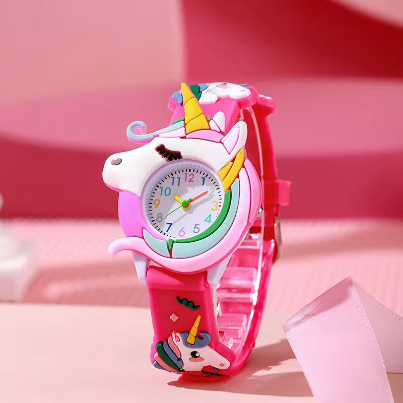 3D Unicorn Kids Watch - Blue side view