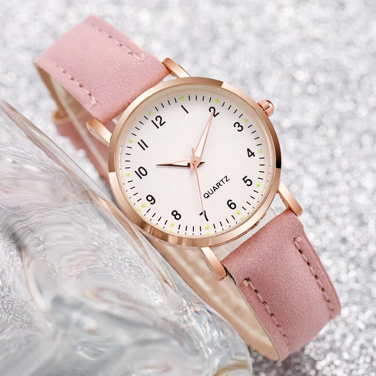 LunaBelle™ Minimalist Rose Gold Leather Watch