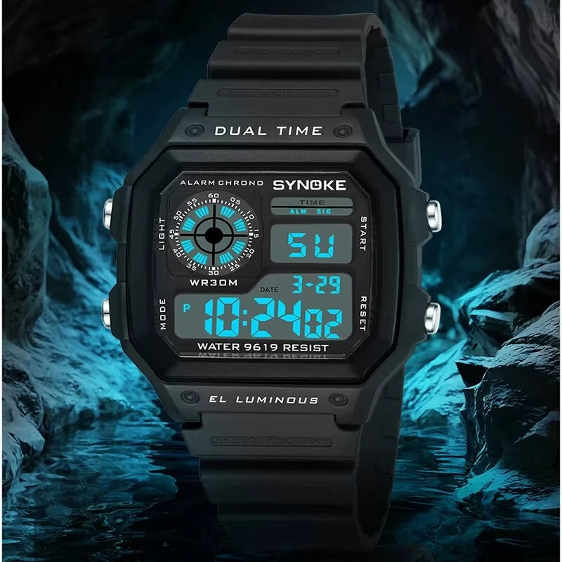 Military Tactical Digital Sports Watch - Black LED