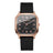 Fashion Square Women's Quartz Watch – Midnight Black Silicone Strap Rose Gold Bezel