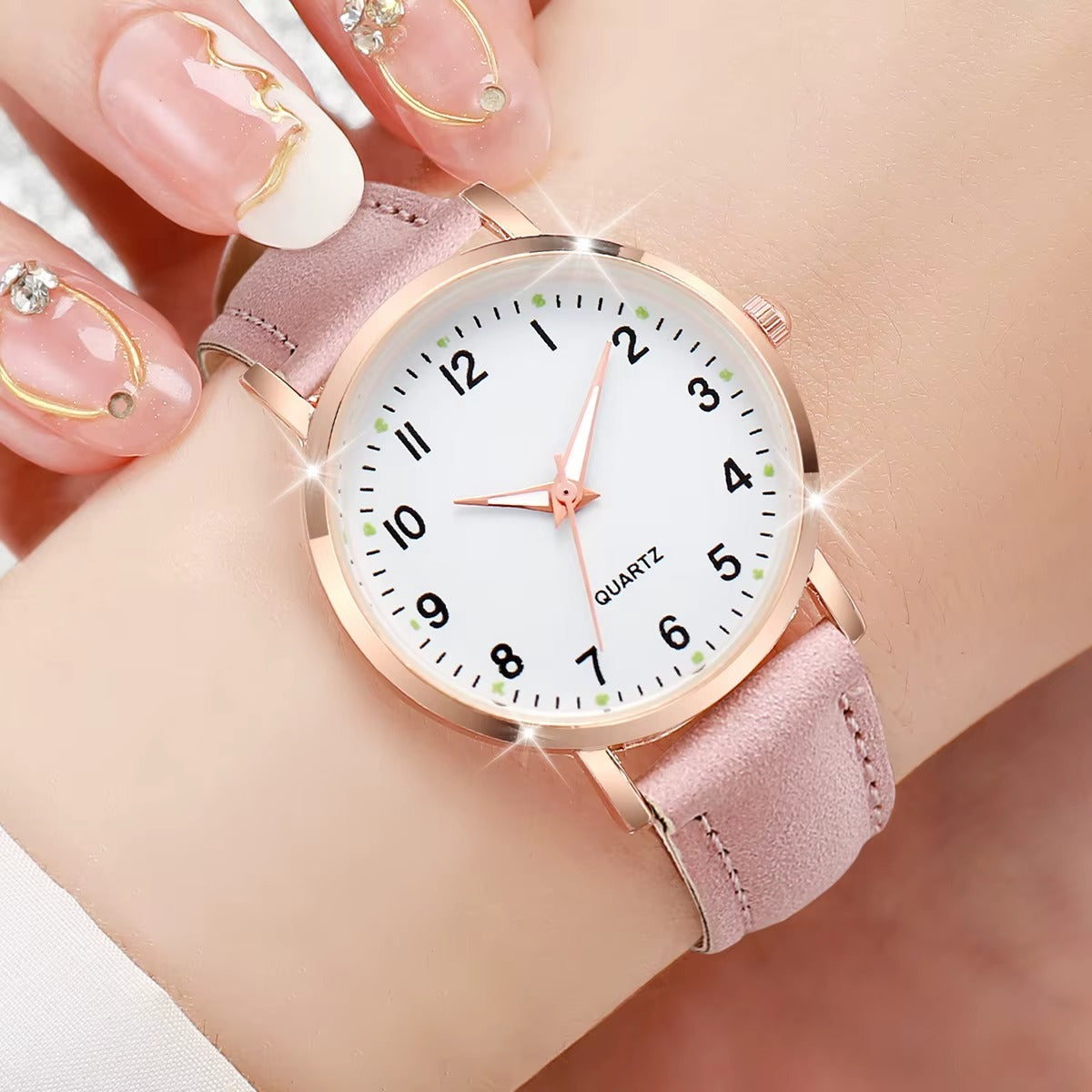 LunaBelle™ Minimalist Rose Gold Leather Watch