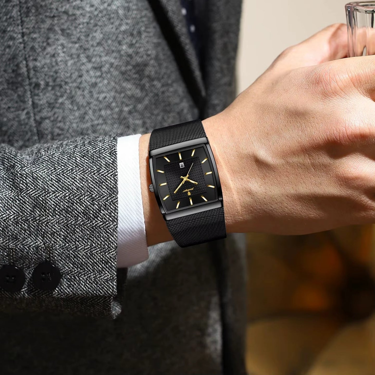 Men's Square Dial Luxury Quartz Watch