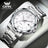 OPK Men's Quartz Watch 6003 - White dial, stainless steel bracelet