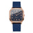 Fashion Square Women's Quartz Watch – Navy Blue Silicone Strap Rose Gold Bezel