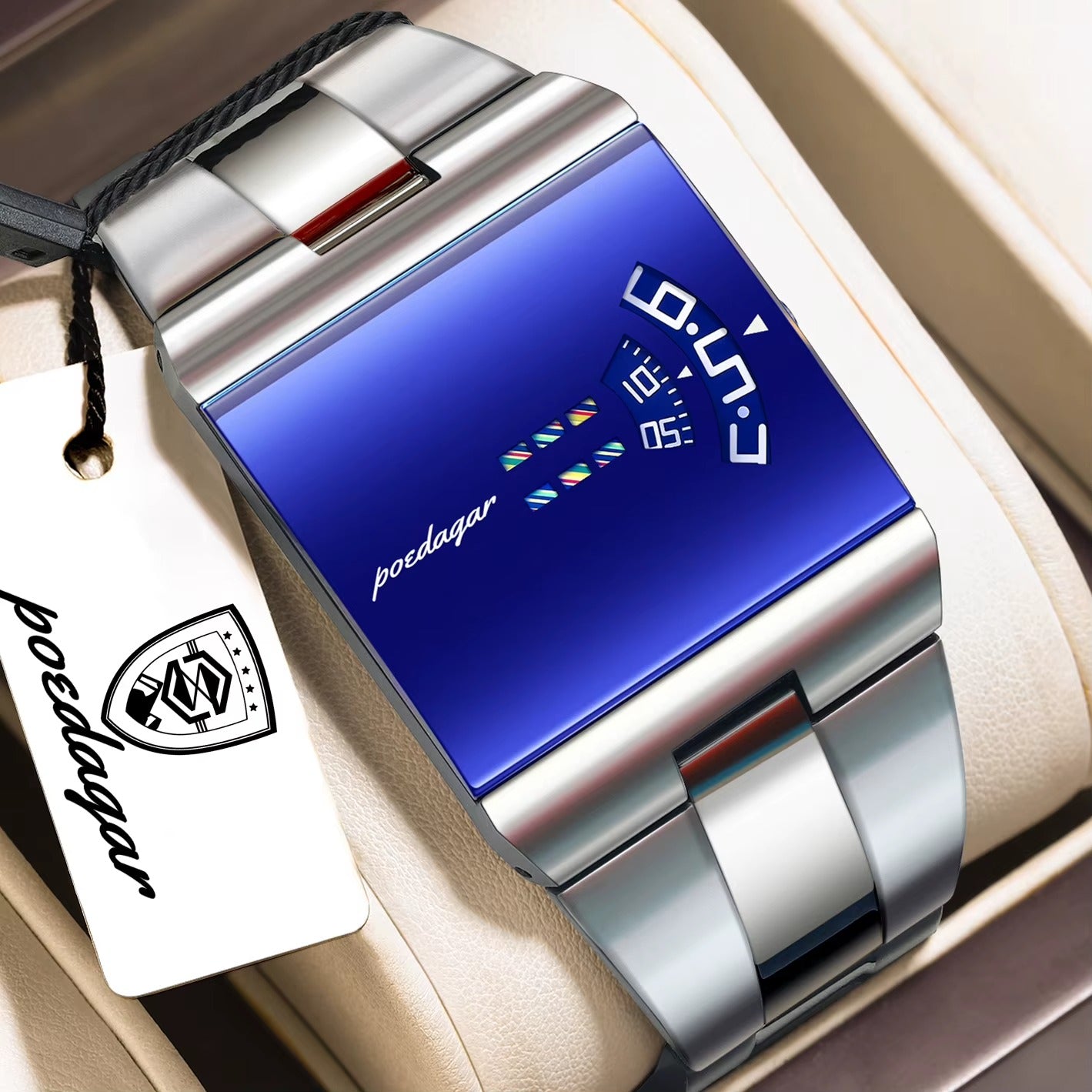 POEDAGAR Stealth Rectangle Watch