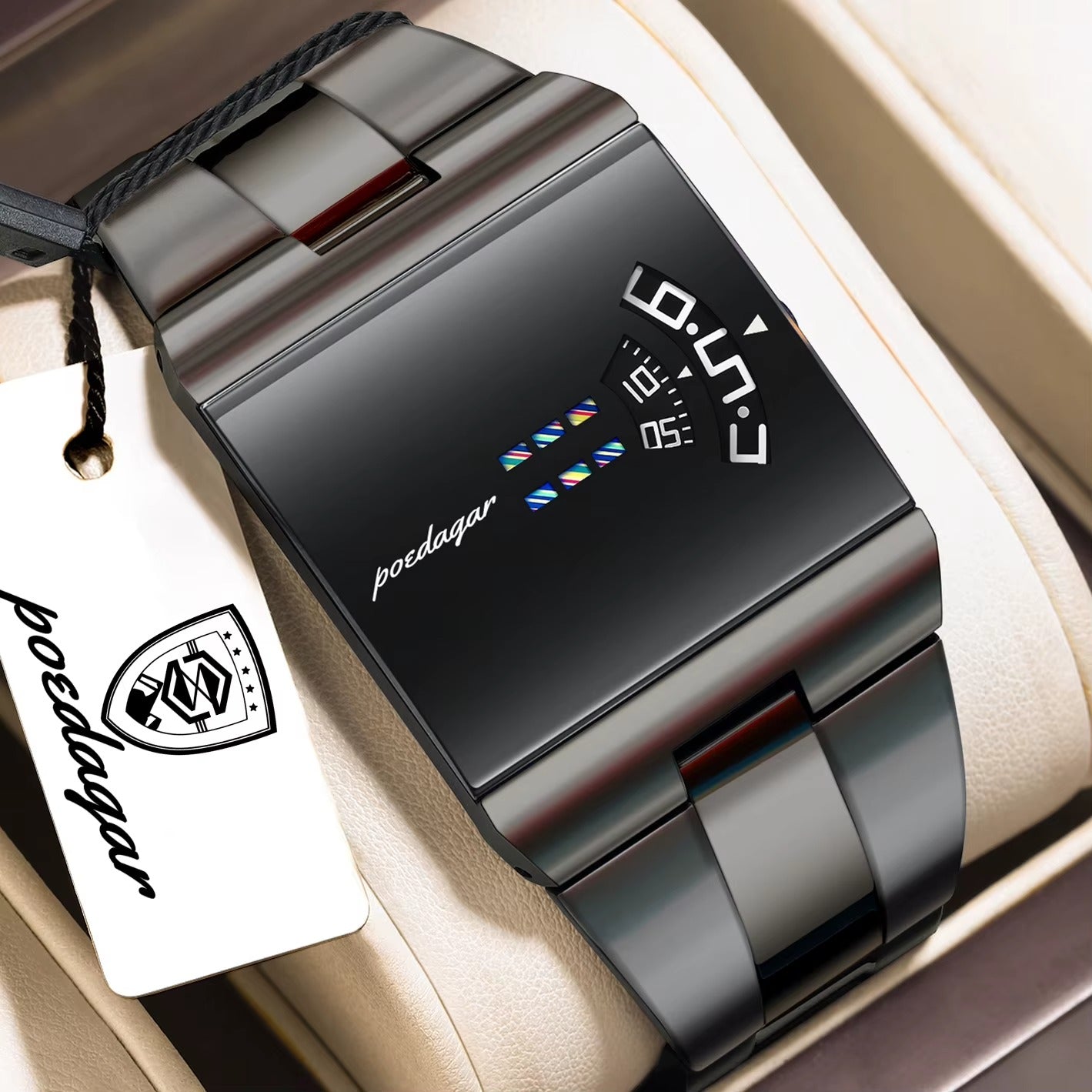 POEDAGAR Stealth Rectangle Watch