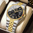 POEDAGAR Gold Silver Blue Dial Men's Watch