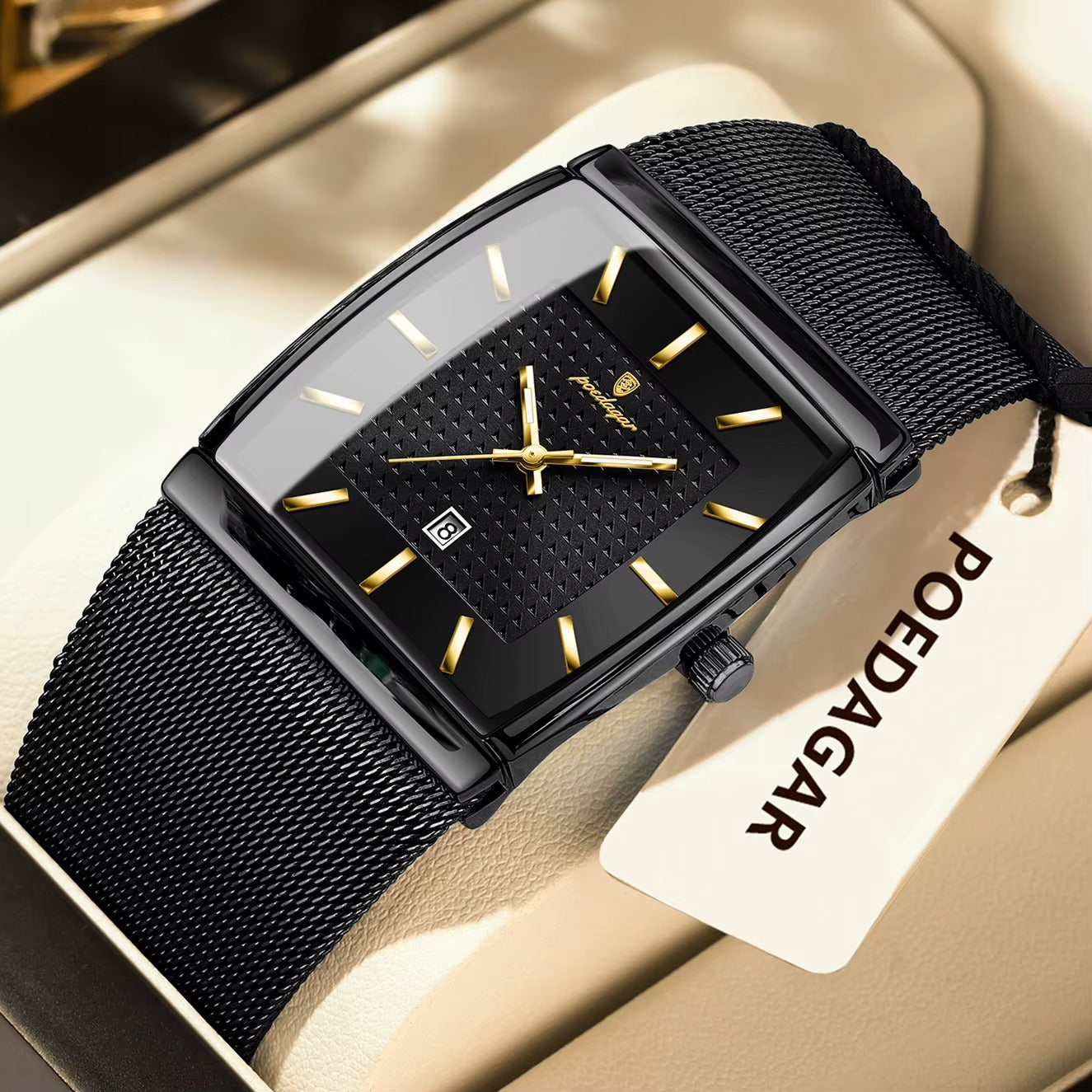 Men's Square Dial Luxury Quartz Watch