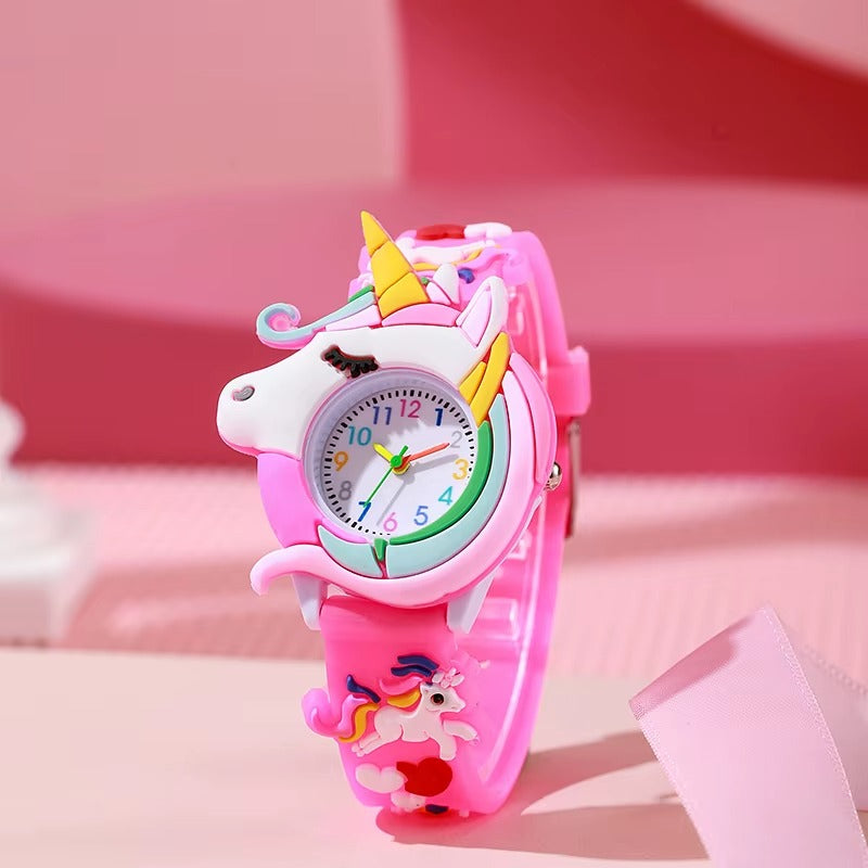 3D Unicorn Kids Watch - pink lifestyle