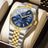 POEDAGAR Gold Silver Black Dial Men's Watch