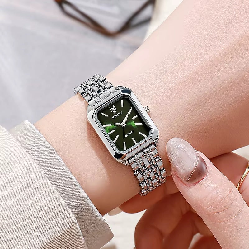 Velora™ women's rectangle quartz watch - lifestyle shot