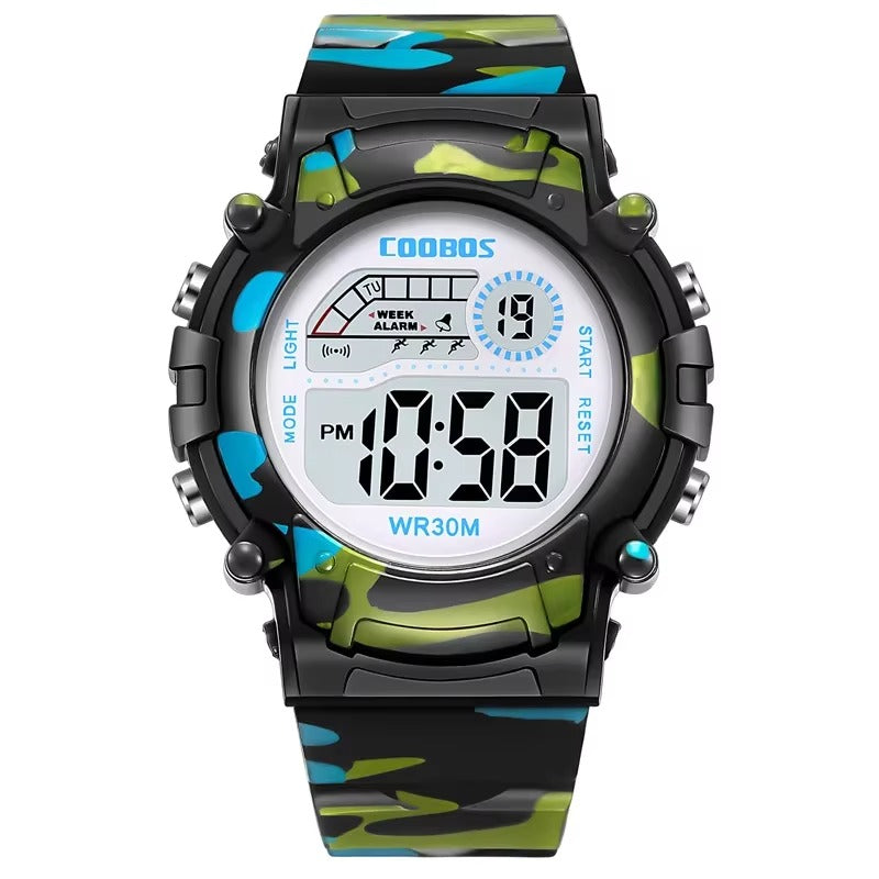 Yellow Camo Kids Digital Sports Watch